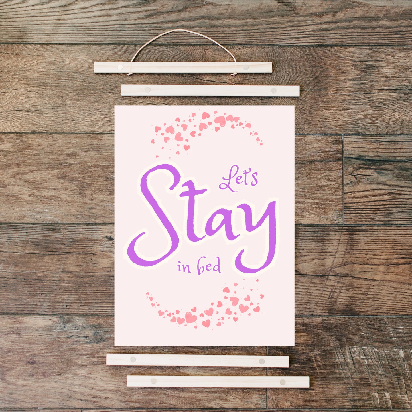 Let's stay in bed - canvas sign 2