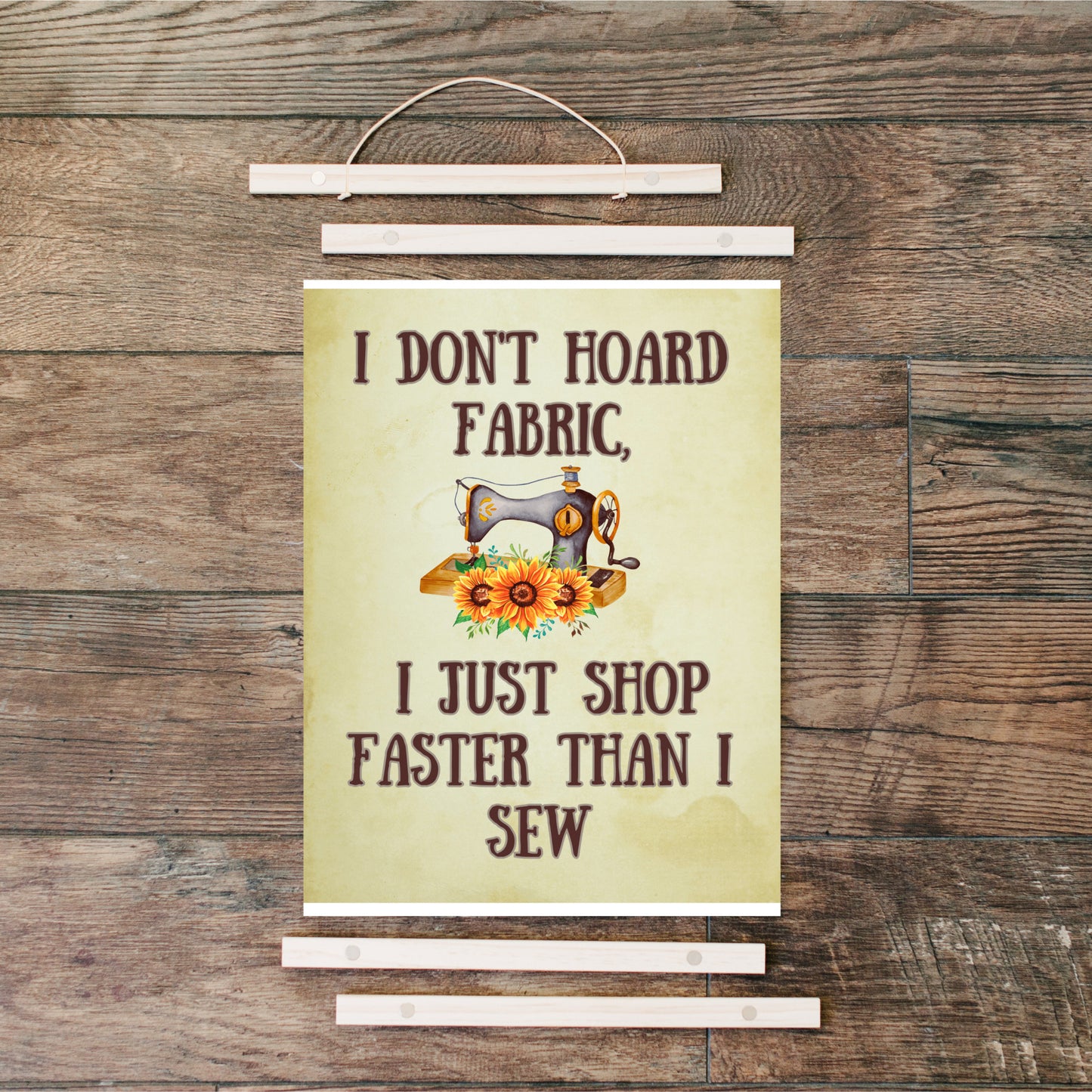 I don't hoard fabric I just shop faster than I sew canvas wall art gift for sewing gift for fabric lover gift for quilter