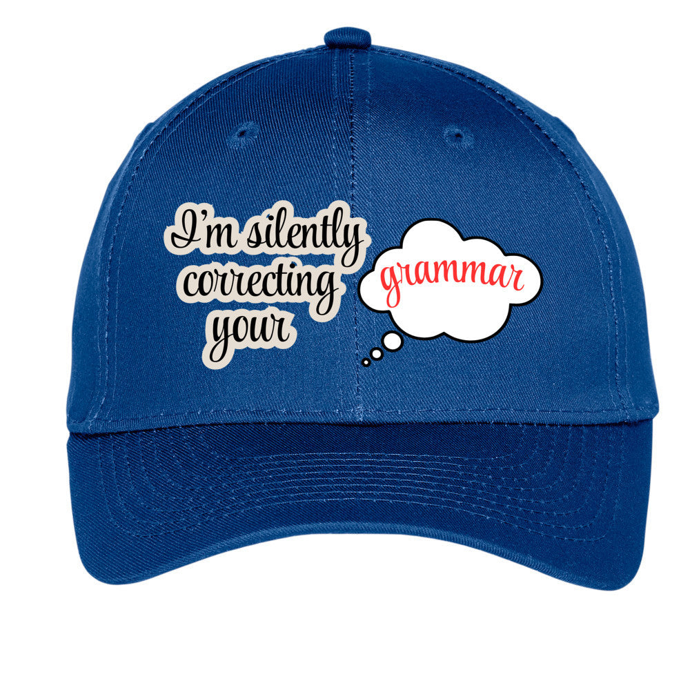 I'm silently correcting your grammar hat gift for teacher funny hat