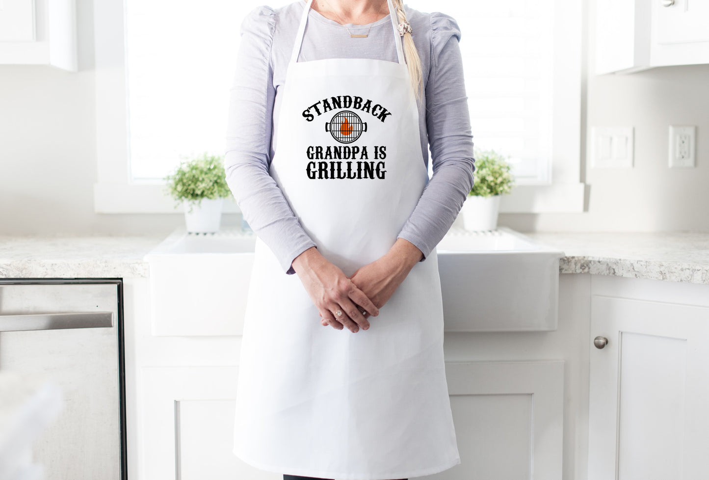 Grandpa is Grilling - White Classic Apron