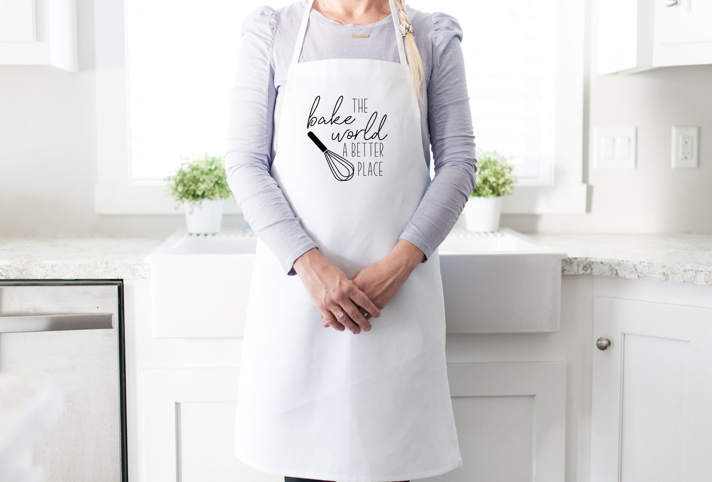Bake the World a better place - White Classic Apron