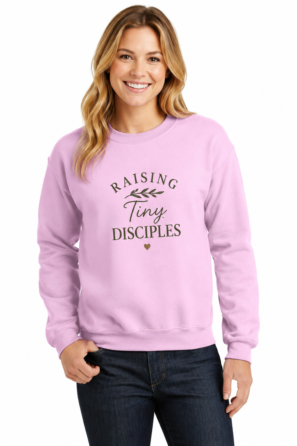 Raising Tiny Disciples Crewneck Sweatshirt | Christian Mom Sweatshirt | Faith-Based Mama Gift | Cozy Church Sweatshirt