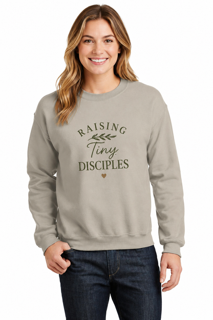 Raising Tiny Disciples Crewneck Sweatshirt | Christian Mom Sweatshirt | Faith-Based Mama Gift | Cozy Church Sweatshirt