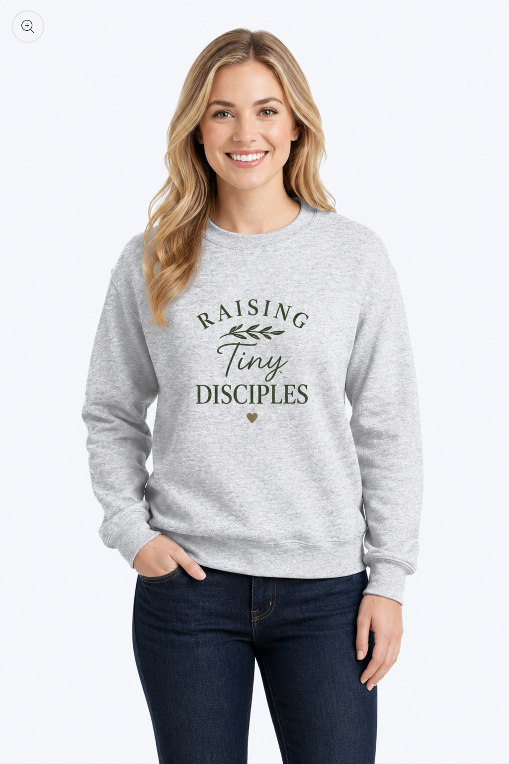 Raising Tiny Disciples Crewneck Sweatshirt | Christian Mom Sweatshirt | Faith-Based Mama Gift | Cozy Church Sweatshirt