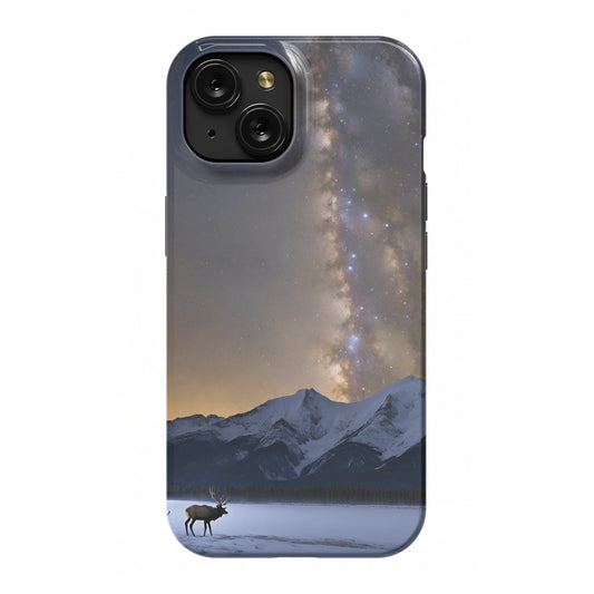 iphone 15 slim case - Milky Way with mountains