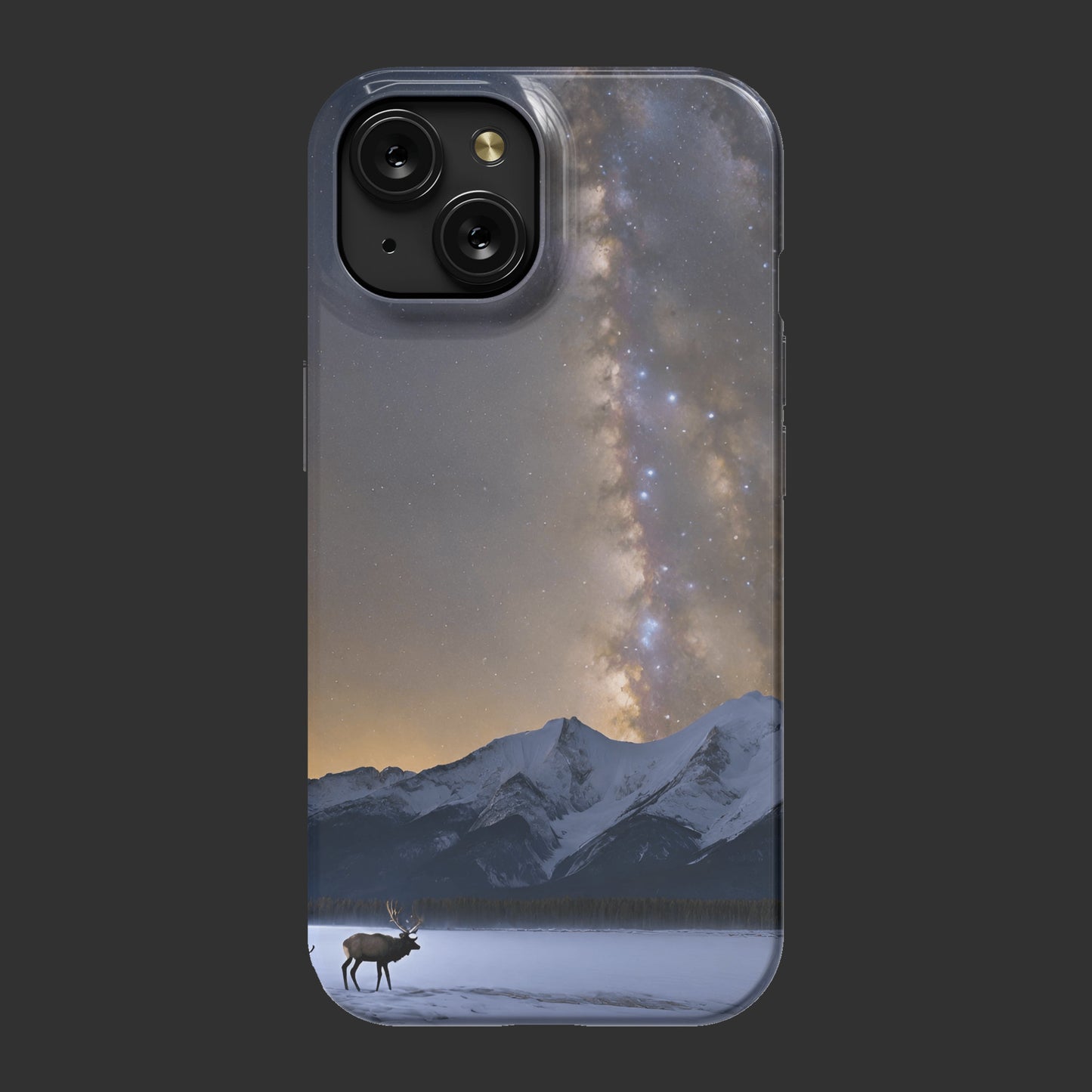 iphone 15 slim case - Milky Way with mountains