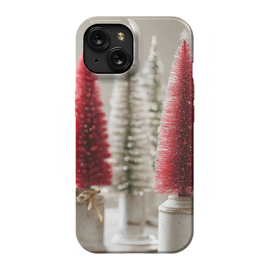 Bottle Brush Christmas trees - iPhone 15 slim case