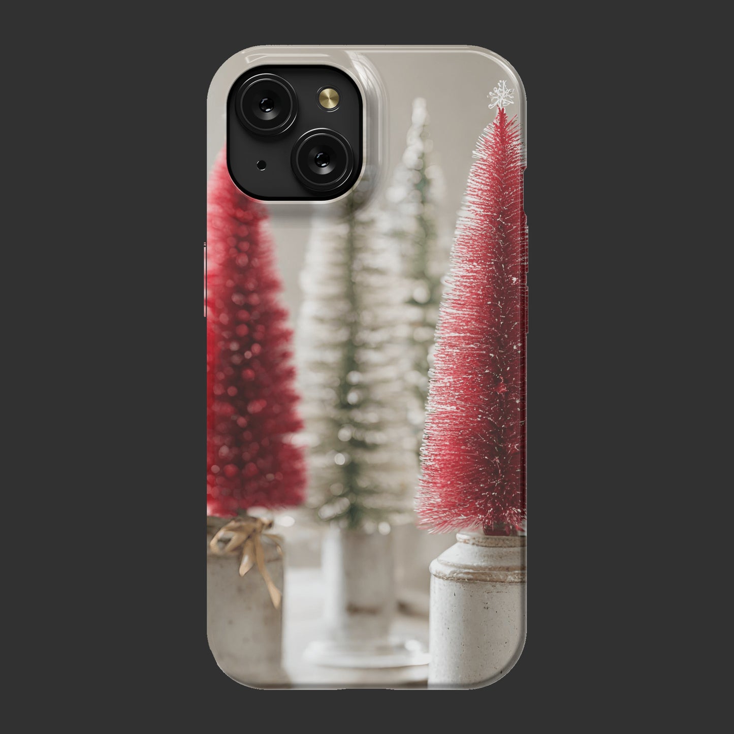 Bottle Brush Christmas trees - iPhone 15 slim case