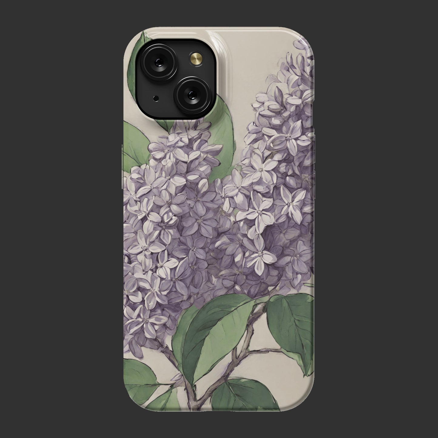 iphone 15 slim case, Lilac flowers design