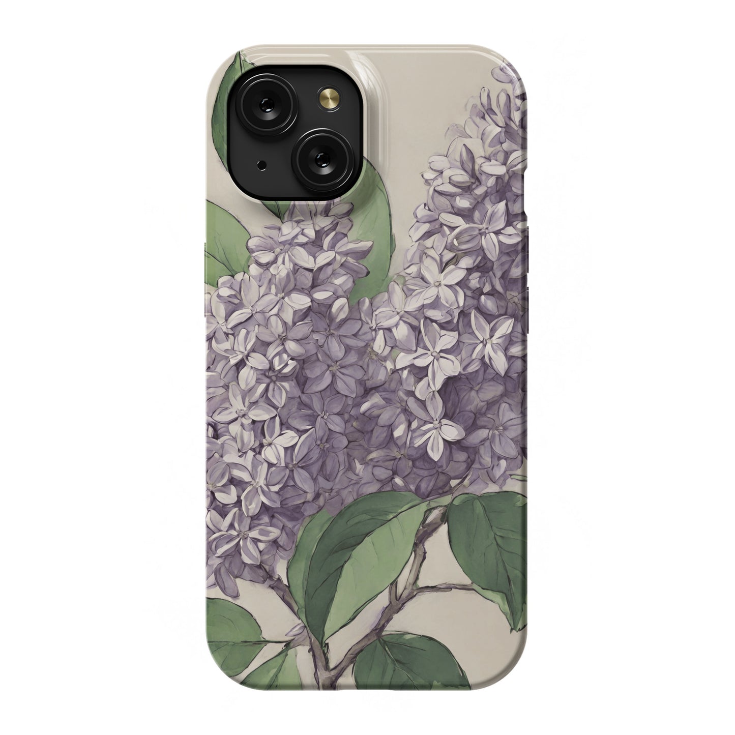 iphone 15 slim case, Lilac flowers design