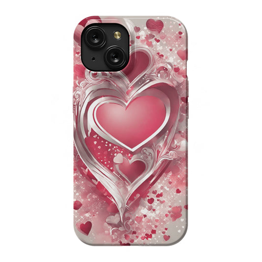 iphone 15 slim case, Valentine's Day Heart design 1