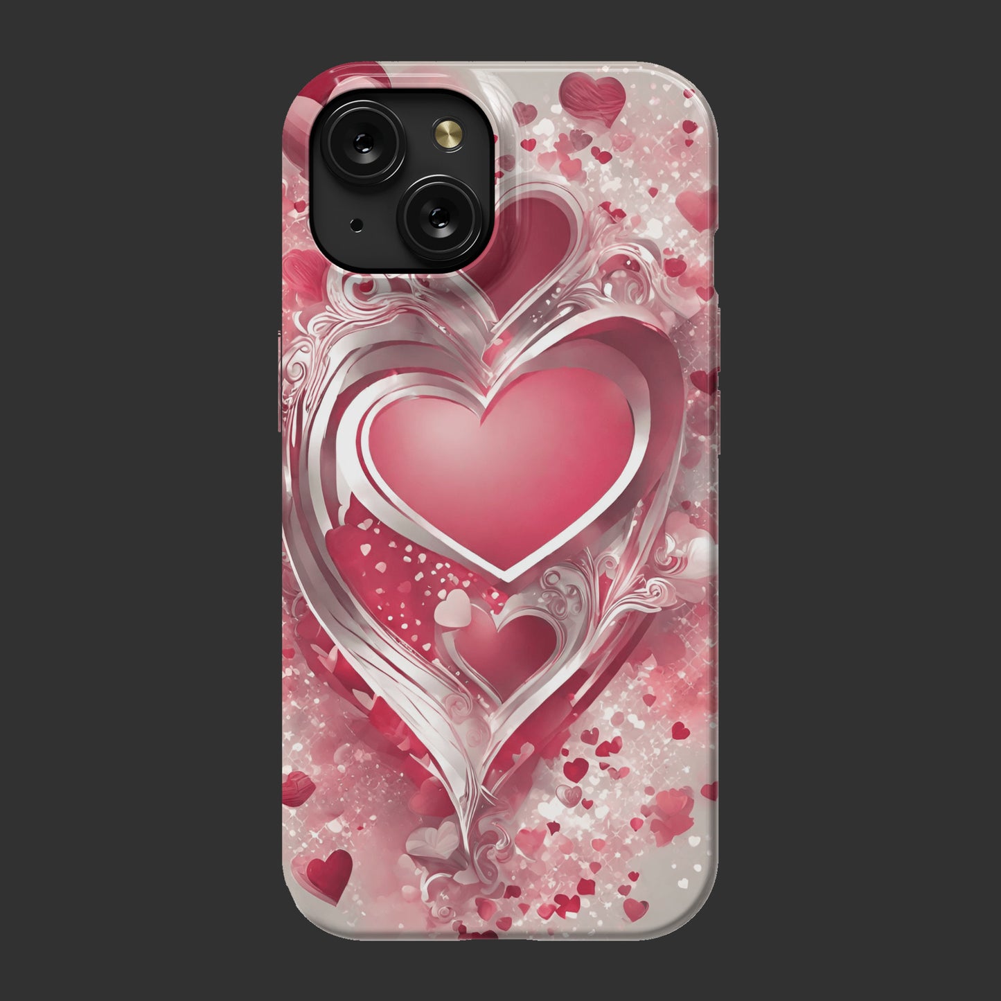 iphone 15 slim case, Valentine's Day Heart design 1