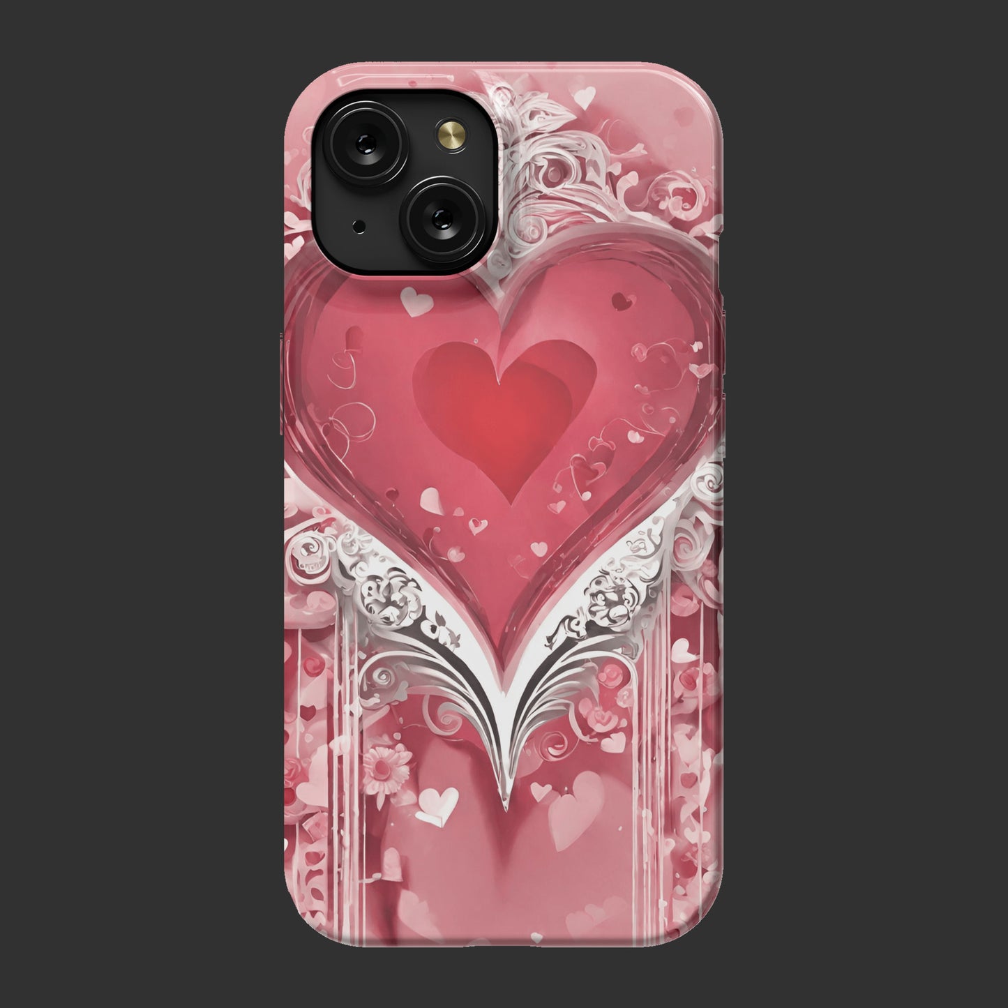 iPhone 15 slim case, Valentine's Day Heart design 2