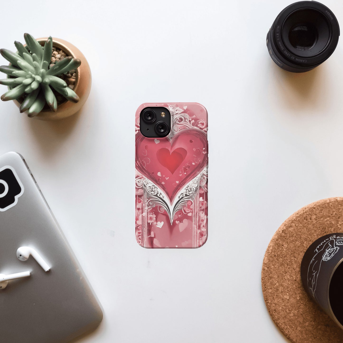 iPhone 15 slim case, Valentine's Day Heart design 2