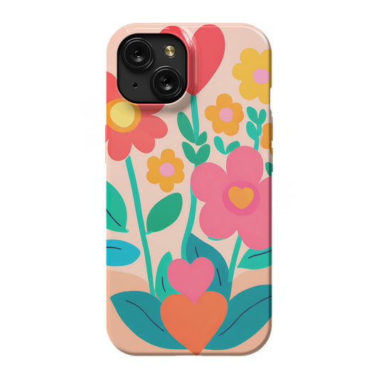 iPhone 15 slim case, flowers