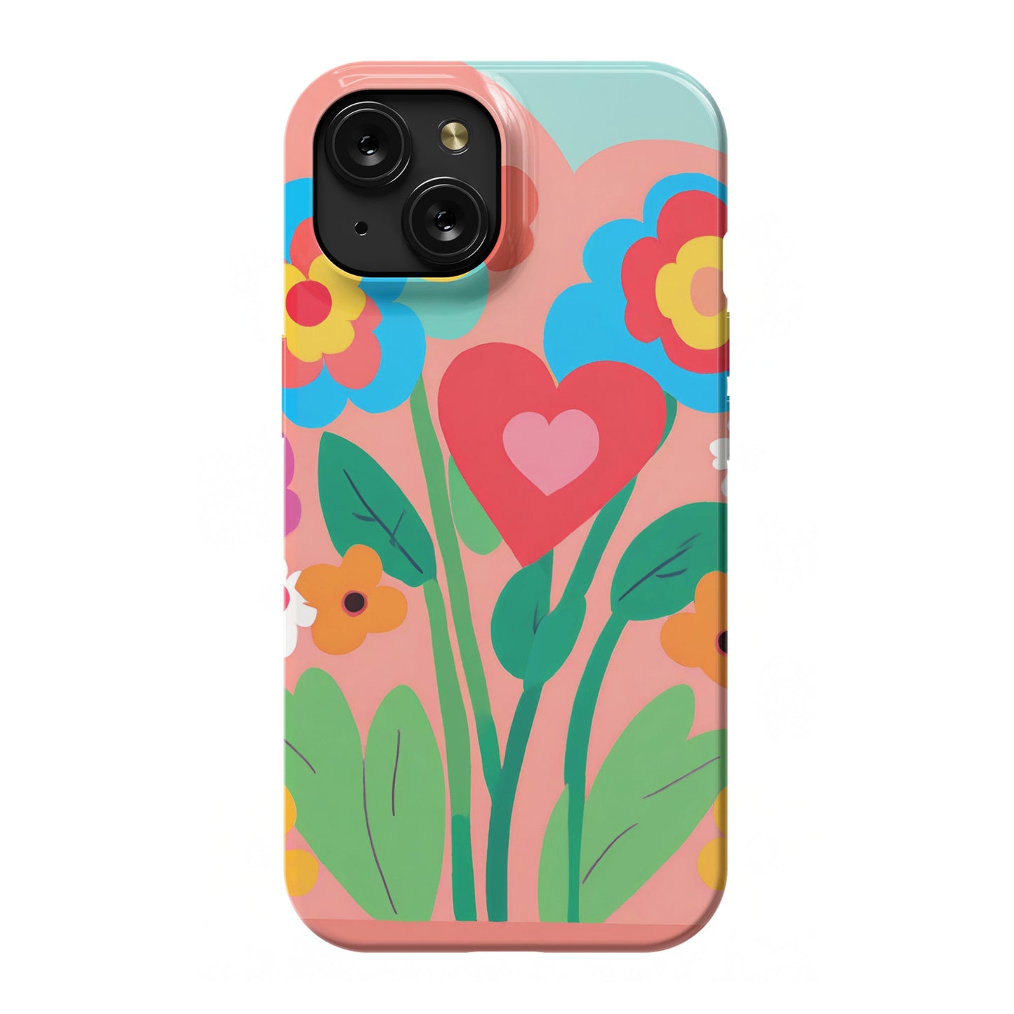 iPhone 15 slim case, flowers 2