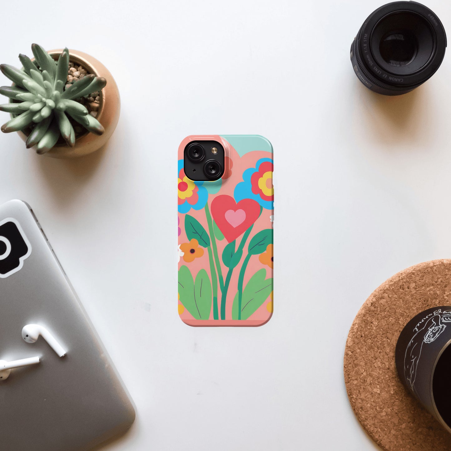 iPhone 15 slim case, flowers 2