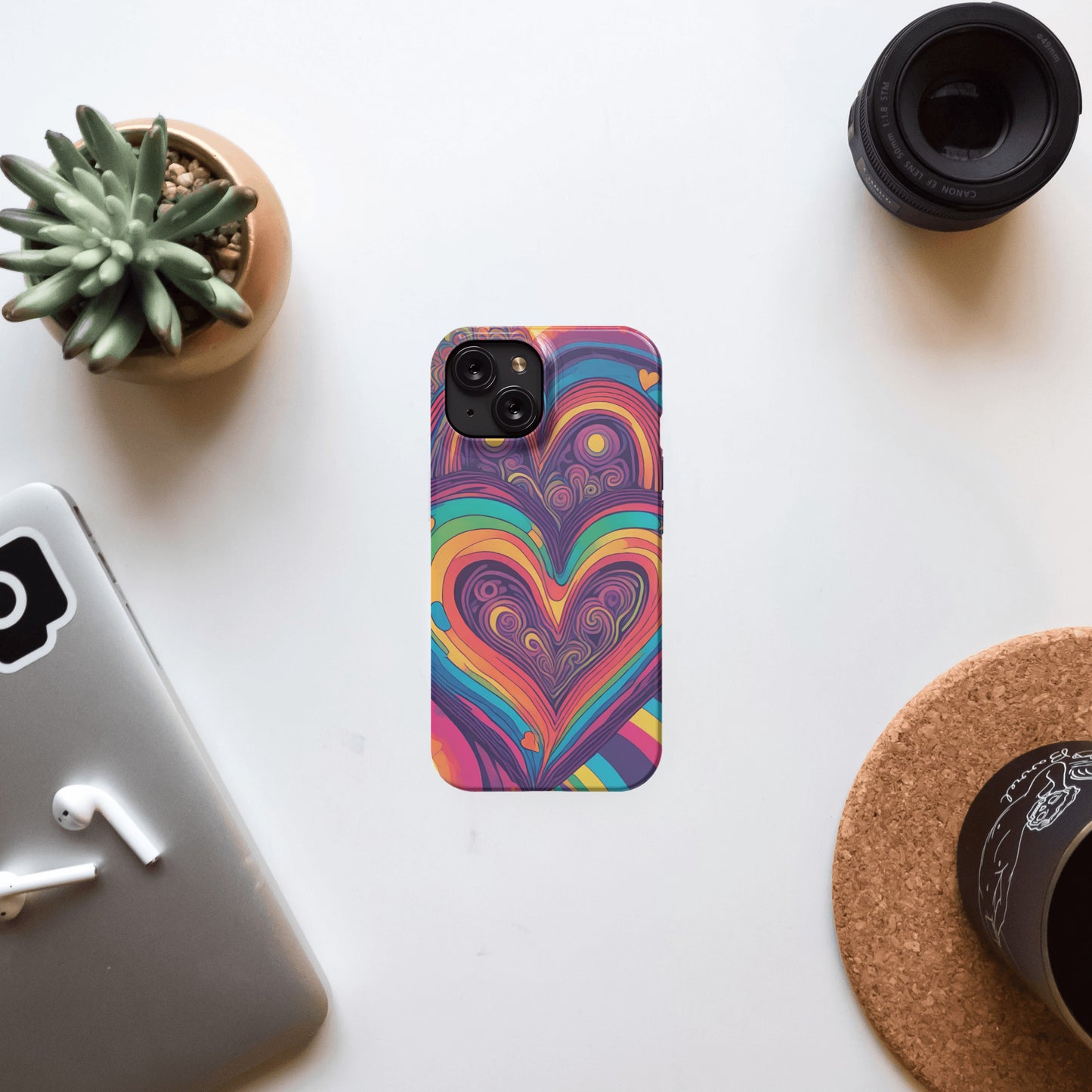 iPhone 15 slim case, Hearts