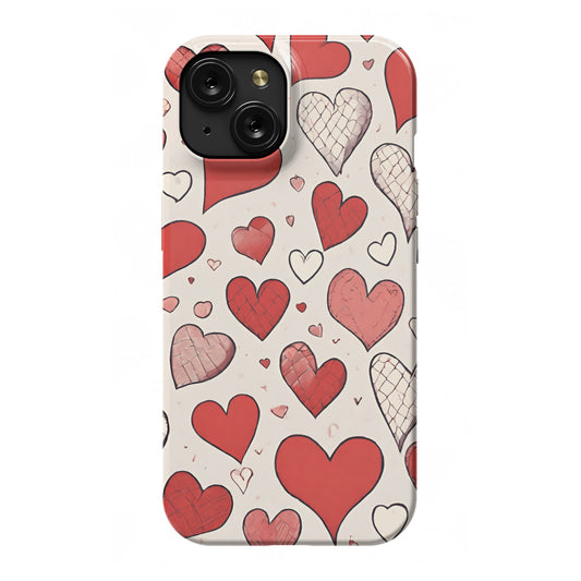 iPhone 15 slim case, Heart pattern