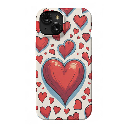 iPhone 15 slim case, Hearts Valentine's Day