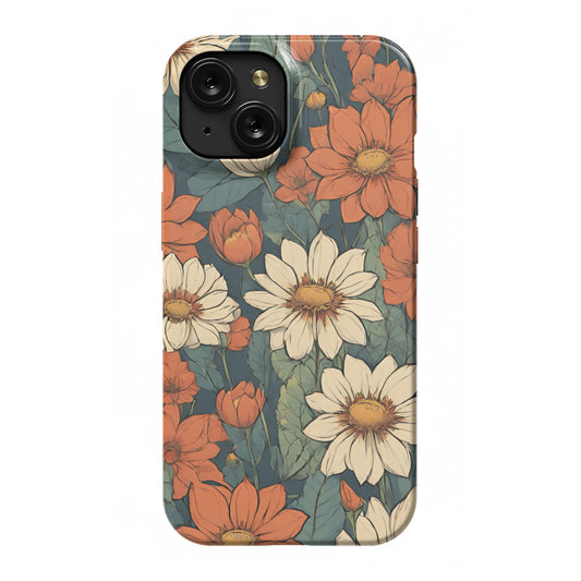 iPhone 15 slim case, flowers 3