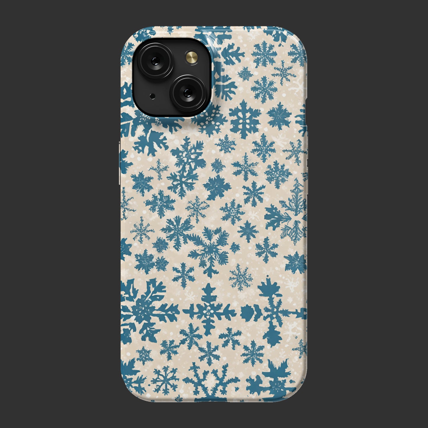 iPhone 15 slim case, snowflakes