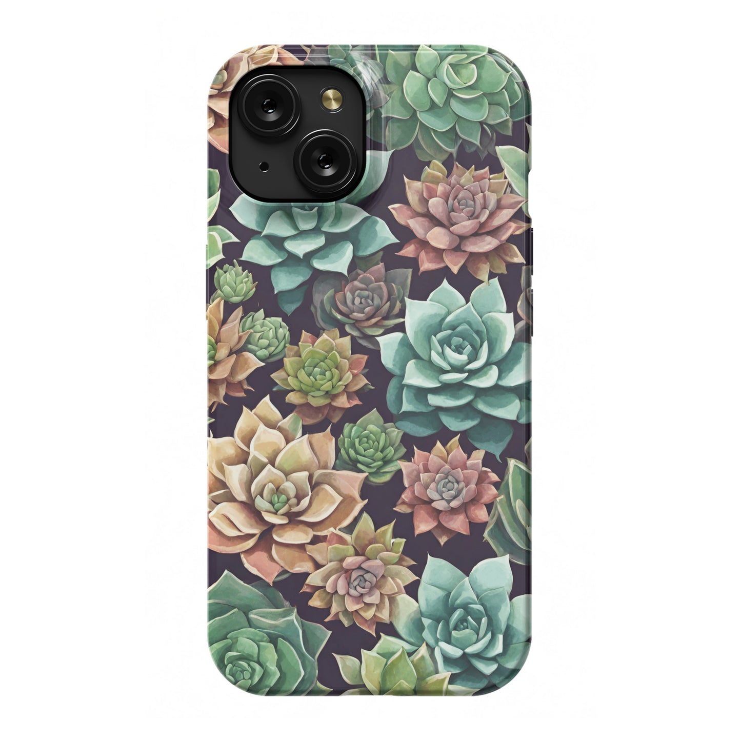 iPhone 15 slim case, Succulents