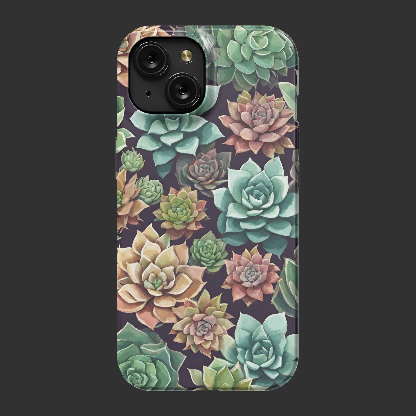 iPhone 15 slim case, Succulents