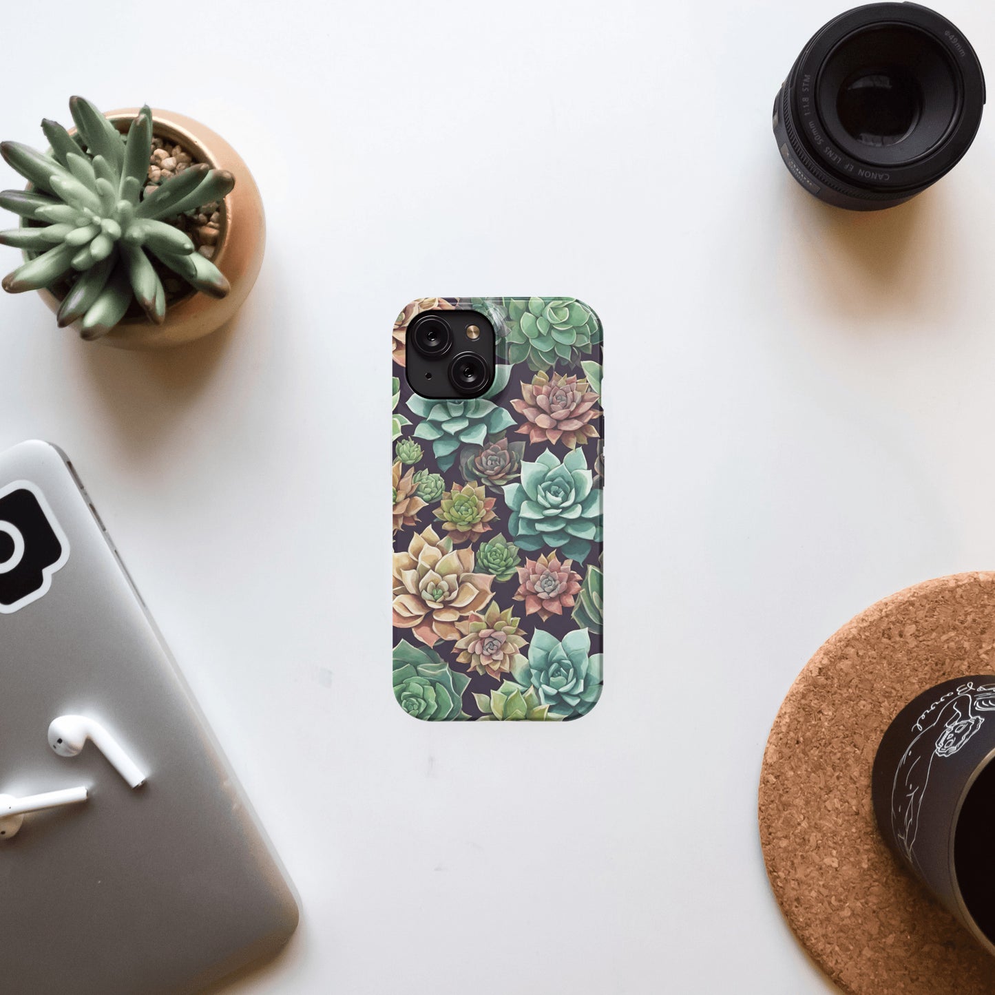 iPhone 15 slim case, Succulents