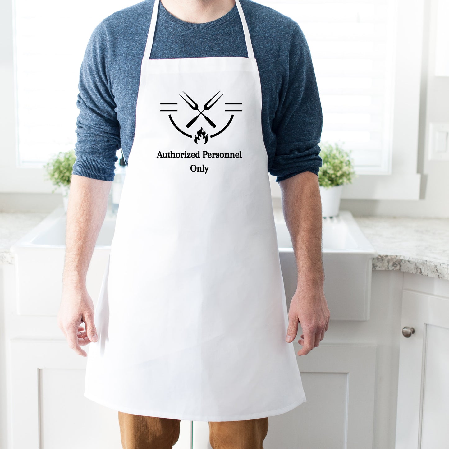 Classic White Apron - Authorized Personnel Only
