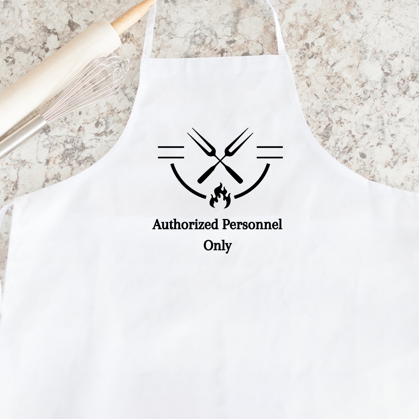 Classic White Apron - Authorized Personnel Only