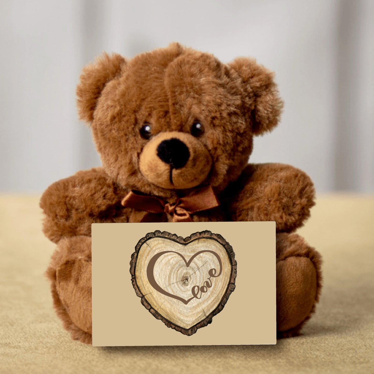 Love in a Log Teddy Bear