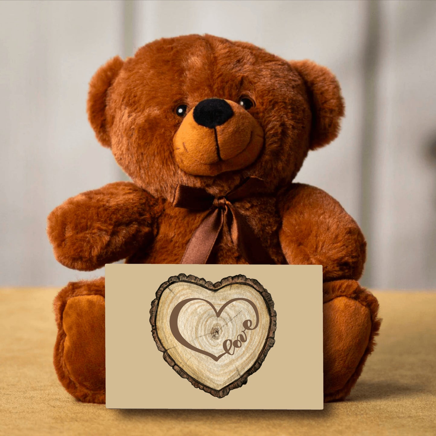 Love in a Log Teddy Bear