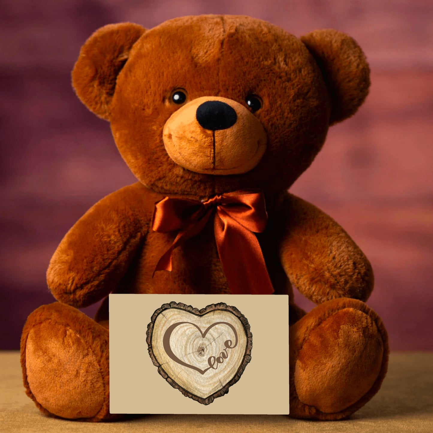 Love in a Log Teddy Bear