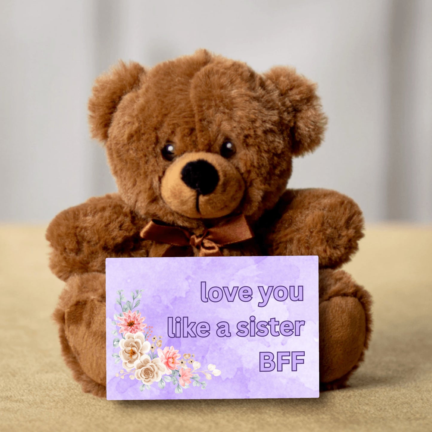 love you like a sister gift for best friend teddy bear purple