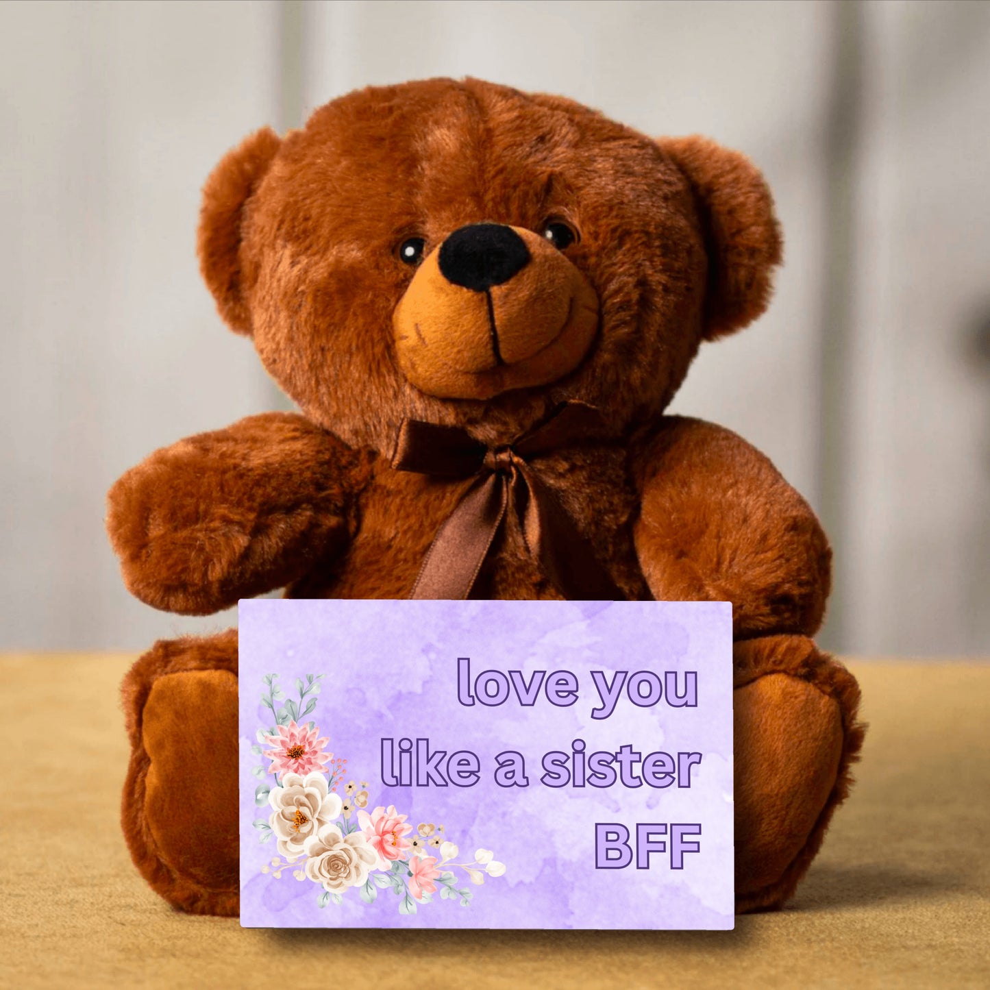 love you like a sister gift for best friend teddy bear purple