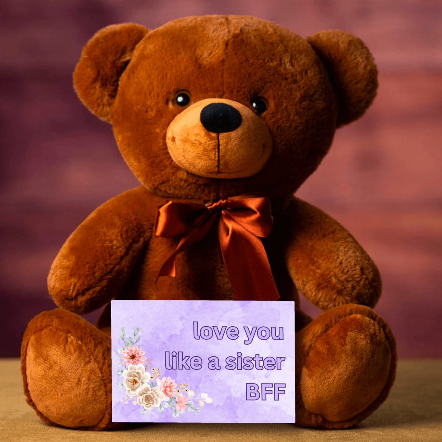 love you like a sister gift for best friend teddy bear purple