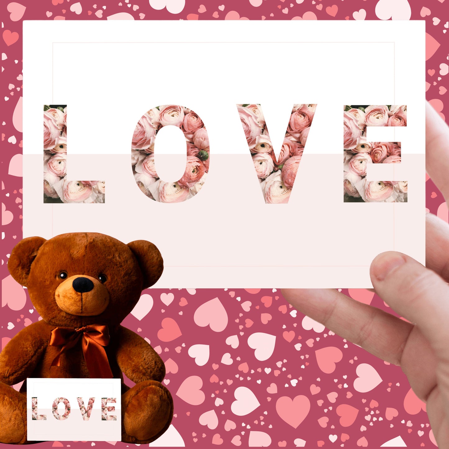 Love sign with Teddy Bear