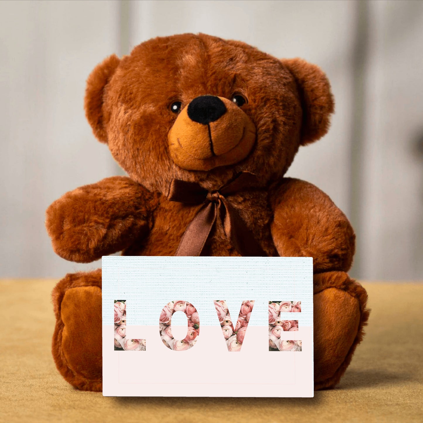 Love sign with Teddy Bear