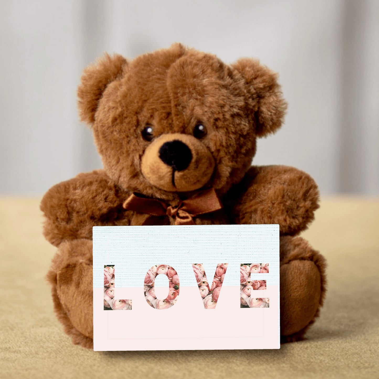 Love sign with Teddy Bear