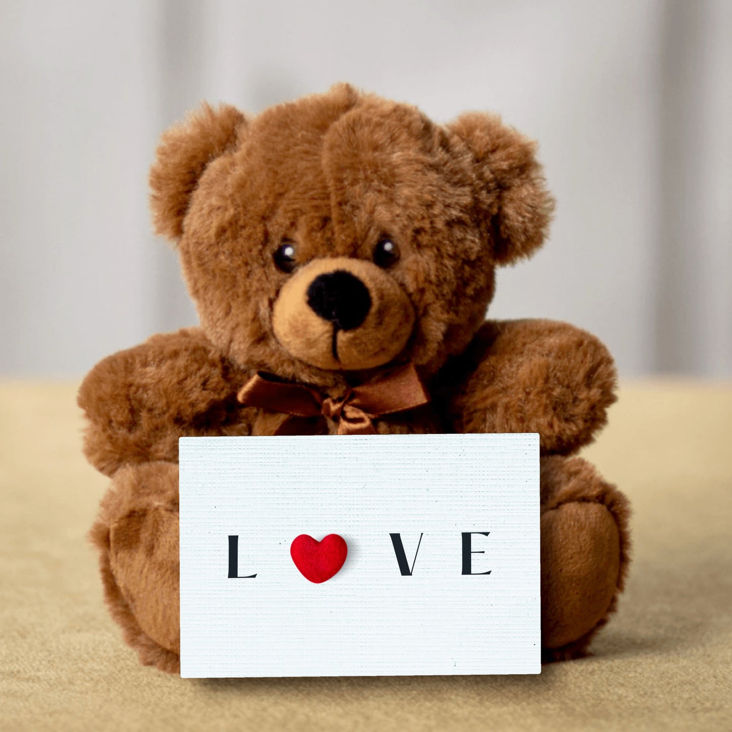 Love with a heart sign you can write on the back with Teddy Bear