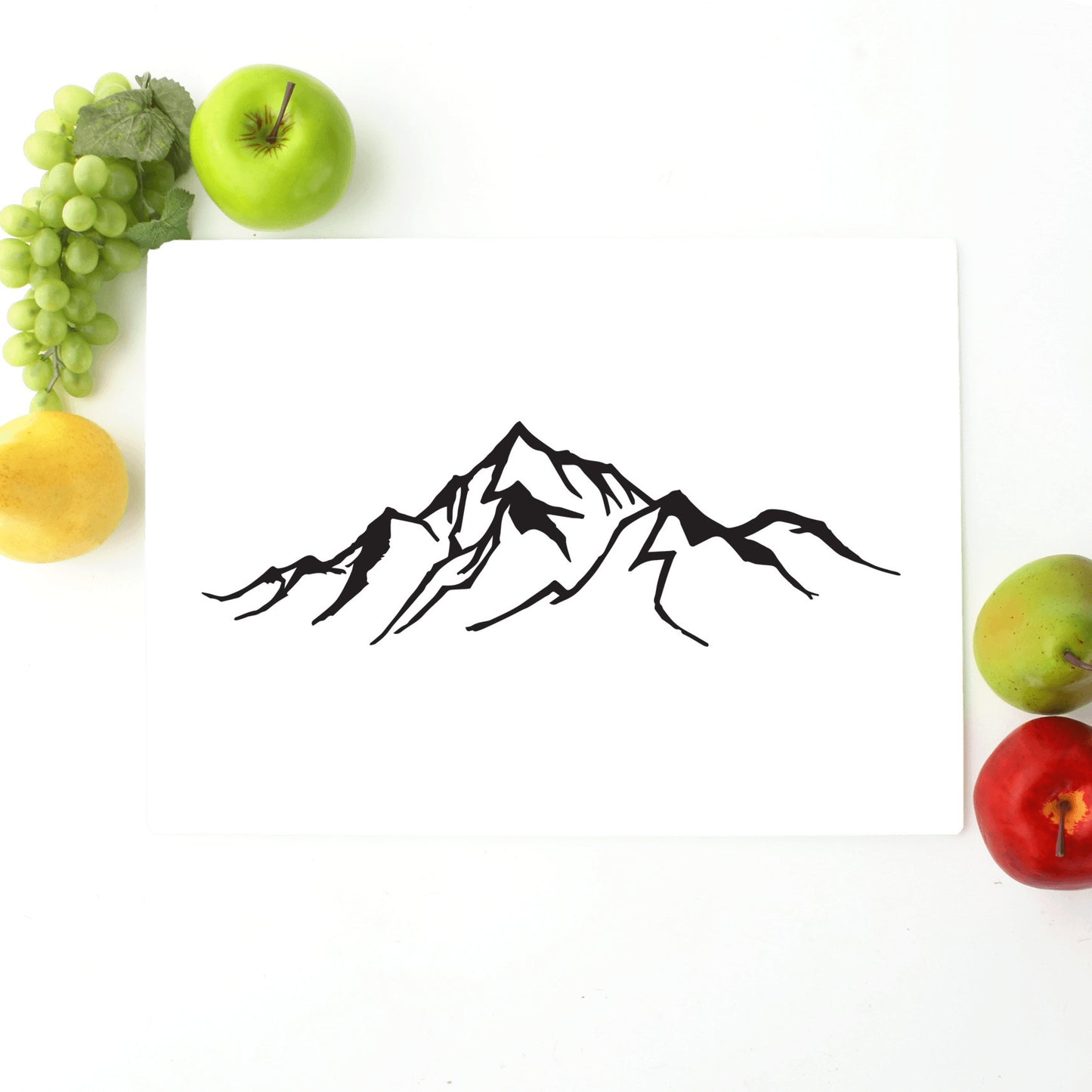 Mountain design on Large Glass Cutting Board