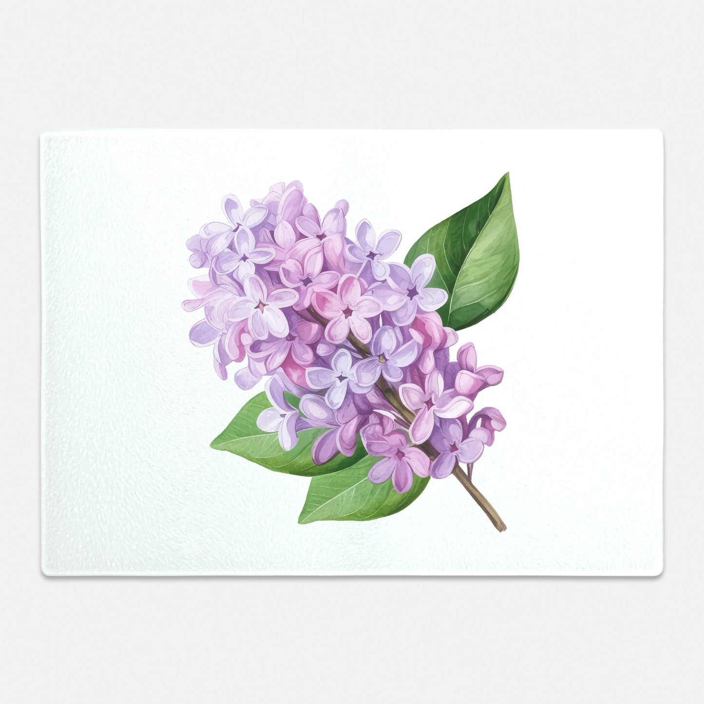 Lilac on glass cutting board gift