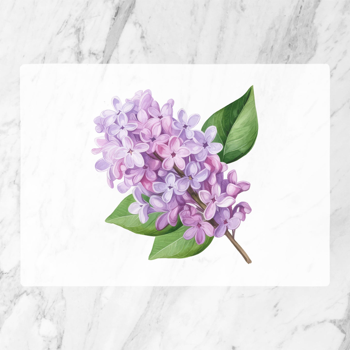 Lilac on glass cutting board gift