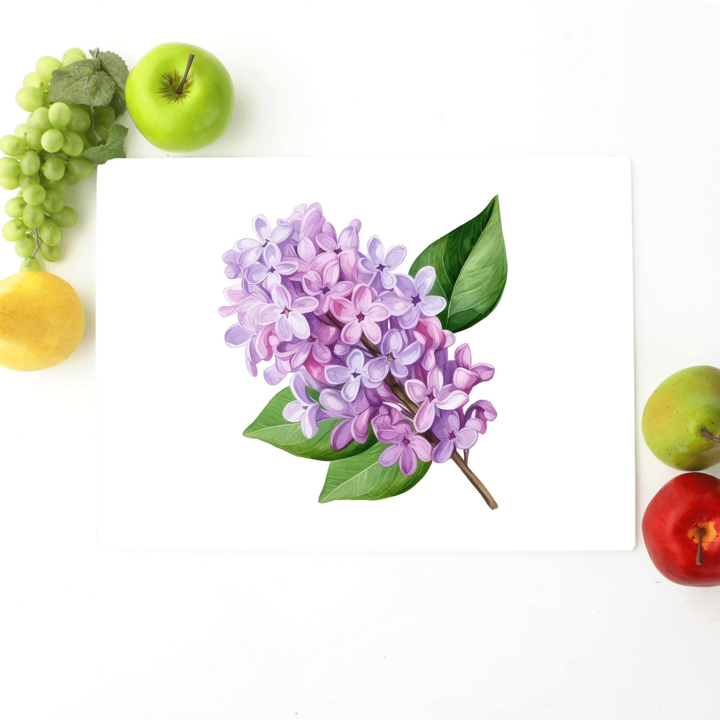 Lilac on glass cutting board gift