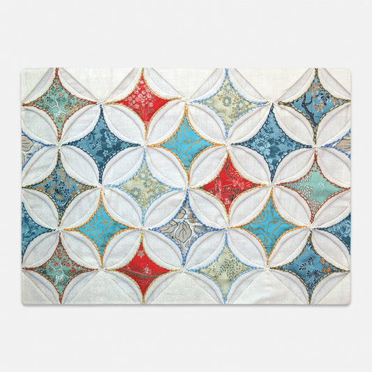 Beautiful quilt design on glass cutting board for gift
