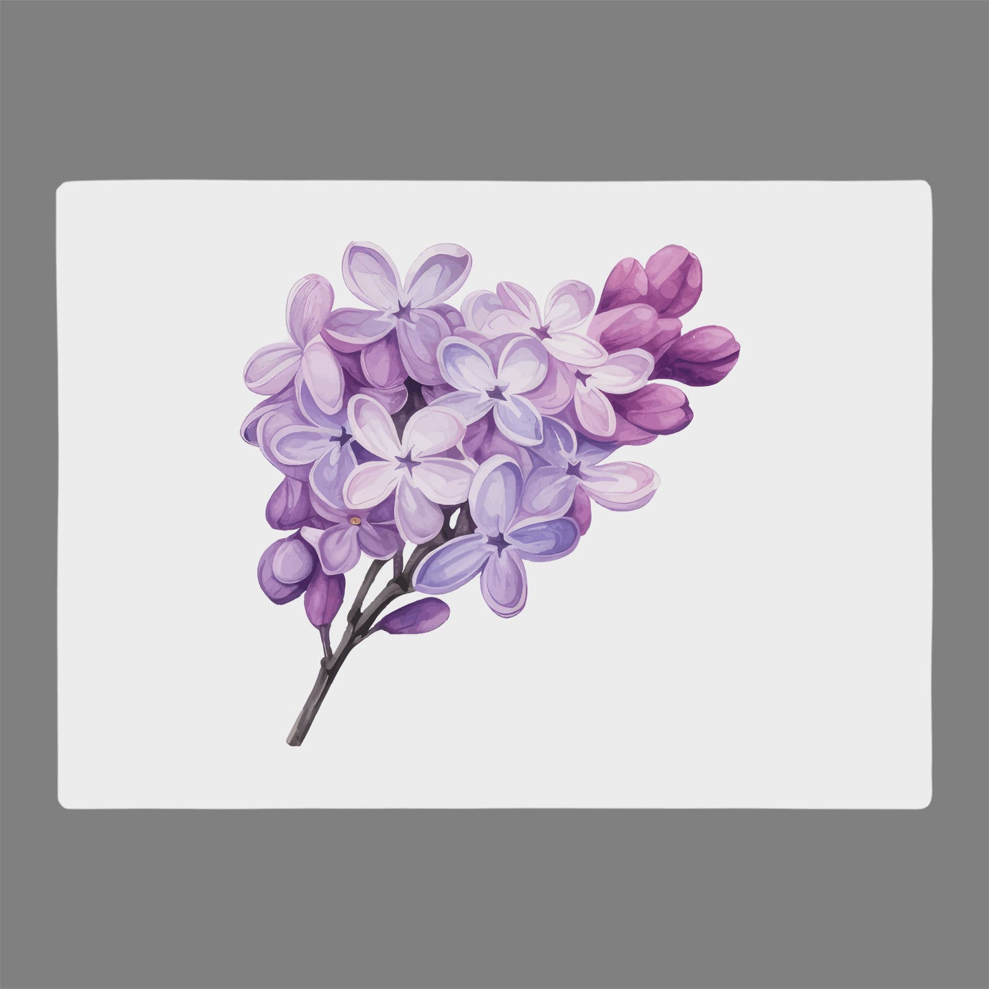 Lilac flowers on glass cutting board for gift