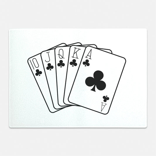 Playing cards on Glass Cutting board for gift