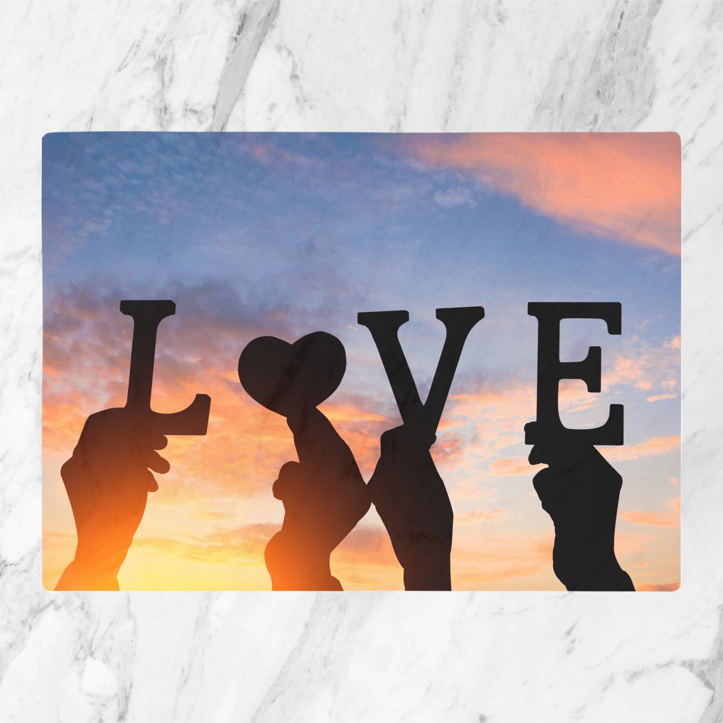 Love on a glass cutting board for gift