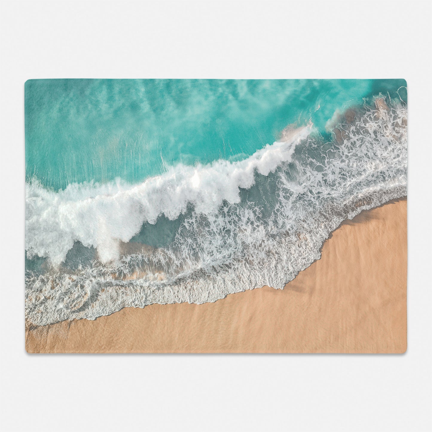 Ocean wave on beach printed on glass cutting board for gift